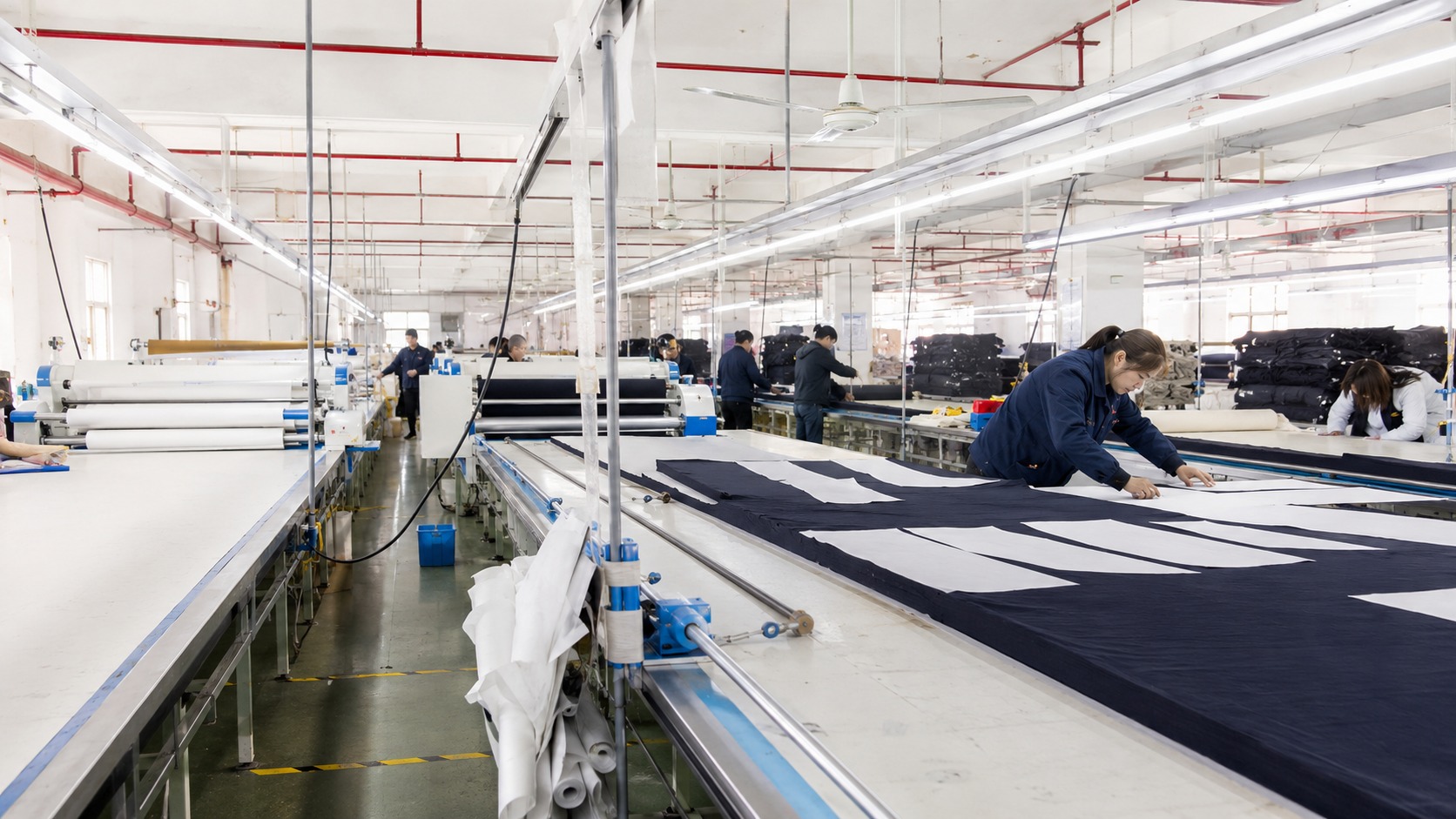 Cutting workshop in apparel factory